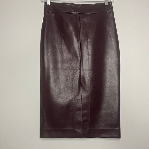 ARITZIA Babaton Pegu Pencil Skirt Size 10 Vegan Leather Knee Length New With Tag - Picture 6 of 8